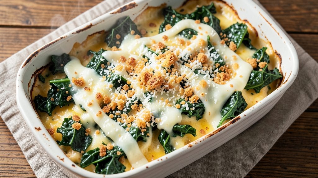 Amy's 3 Cheese Kale Bake Copycat Recipe: Crispy Breadcrumb Crown Over Melty Triple-Cheese Bliss