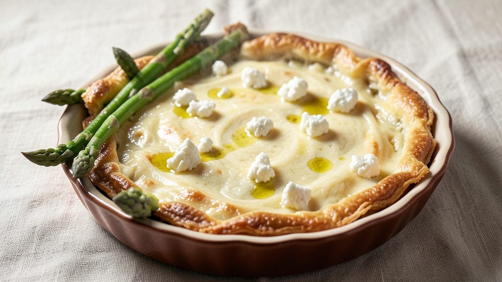 Asparagus and Goats Cheese Quiche Recipe: Herb-Infused Crust With Tangy Creaminess