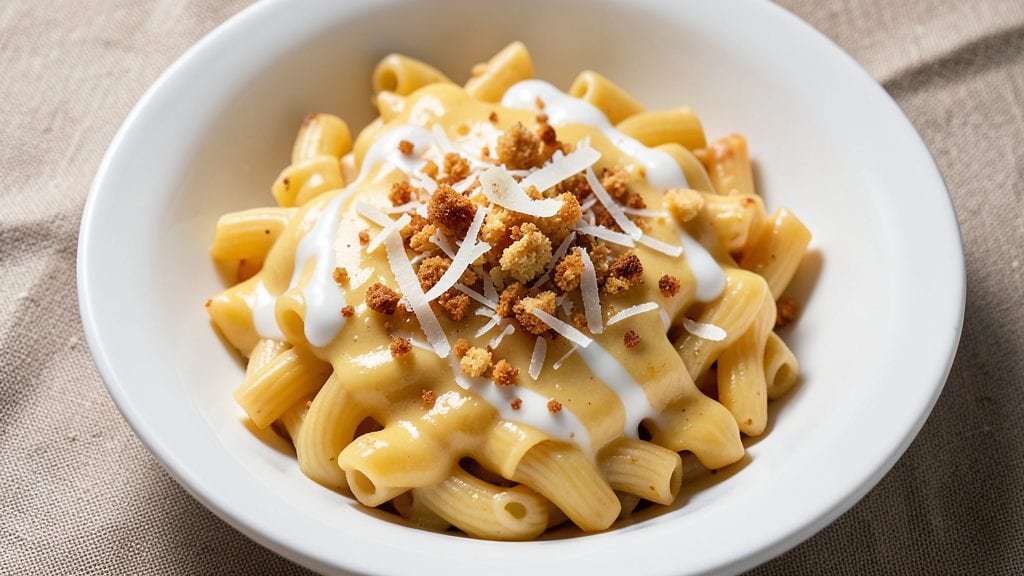 Campbell's Cheddar Cheese Mac and Cheese Recipe: Crispy Breadcrumbs Over Ultra-Smooth Swirls
