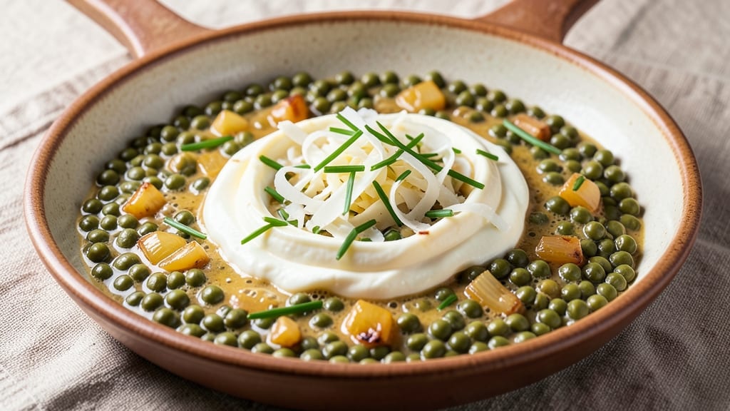 Cheese and Peas Recipe: Crispy Top, Creamy Swirls in One Pan