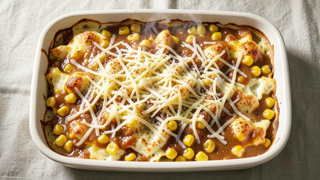 Corn Casserole With Velveeta Cheese Recipe: Buttery Breadcrumb Crust Over Gooey Cheese