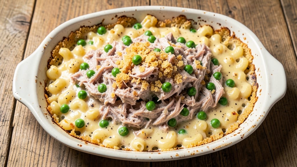Kraft Macaroni and Cheese Tuna Casserole Recipe: Crispy Breadcrumb Crown Over Savory Tuna Swirls