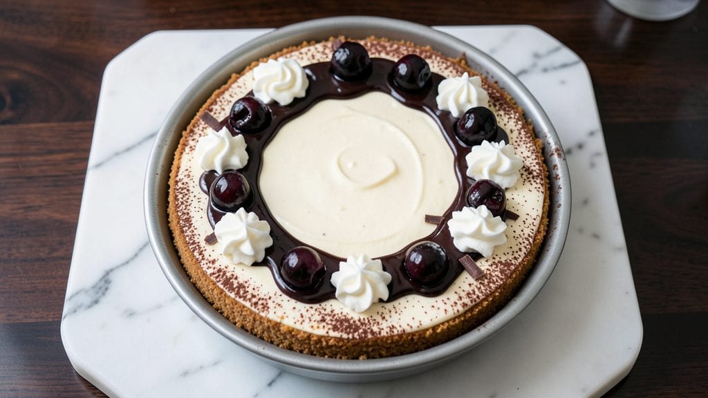 Philadelphia Cream Cheese Black Forest Cheesecake Recipe: Chocolate Swirls and Crispy Crown