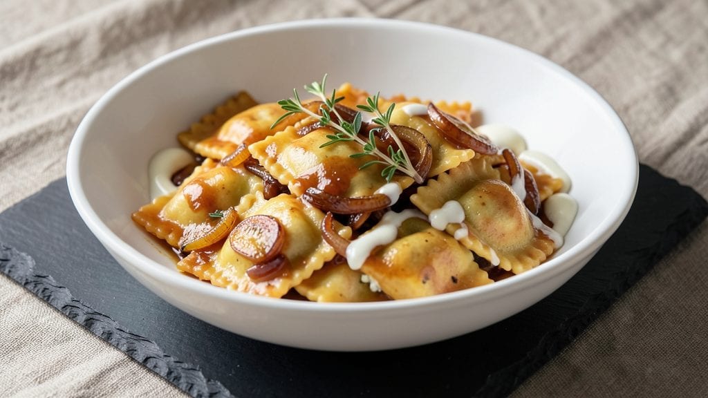 Trader Joe's Goat Cheese & Caramelized Onion Ravioli Recipe: One-Pan Bistro-Style Richness