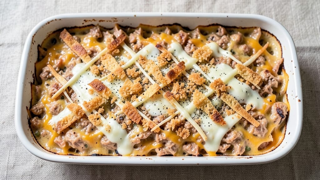 Tuna Cheese Casserole Recipe: Crisp-Topped Comfort with Tender Tuna Bites