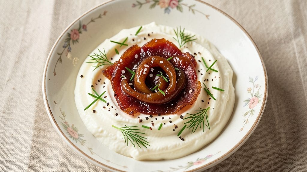 Whipped Goat Cheese With Smoky Bacon Jam Recipe: Rich Creaminess Meets Salty-Sweet Depth